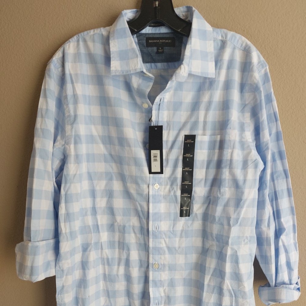 NEW Banana Republic Factory Untucked Shirt Long sleeve Men's L